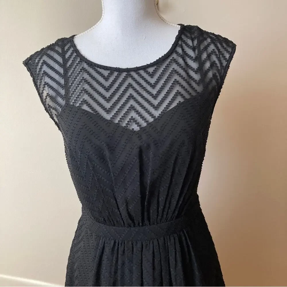 J.Crew Sleeveless Chiffon Dress Black Size 0 - Picture 2 of 12